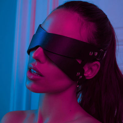 Masque pour les yeux en silicone ABS ensemble BDSM Bondage Couple Jouet de sexe Esclave en cuir