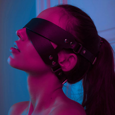 Masque pour les yeux en silicone ABS ensemble BDSM Bondage Couple Jouet de sexe Esclave en cuir