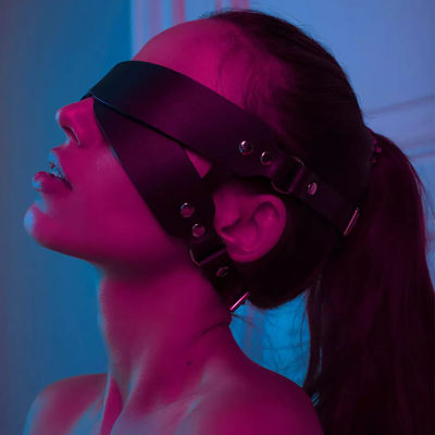 Masque pour les yeux en silicone ABS ensemble BDSM Bondage Couple Jouet de sexe Esclave en cuir
