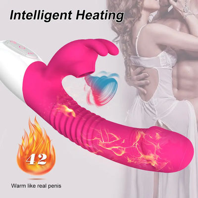 300g vibrateur à recharge USB jouet sexuel lapin rose masseur personnel chauffage poussant
