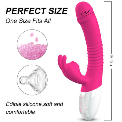 300g vibrateur à recharge USB jouet sexuel lapin rose masseur personnel chauffage poussant