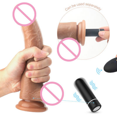 Femmes Vibrateur de sexe à distance Pénis en plastique Jouets sexuels vibrants Dildo caoutchouc silicone
