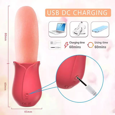 250g Rose Vibrator Jouet sexuel Tête Portable Stimulateur Clitoris Longue langue Vibrator