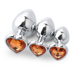 Extremo Pink Sexe en acier inoxydable Plug anal énorme Plug cul cœur jouets Cola ensemble