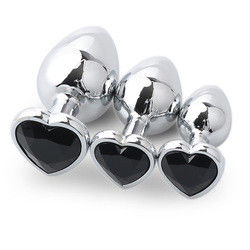 Extremo Pink Sexe en acier inoxydable Plug anal énorme Plug cul cœur jouets Cola ensemble