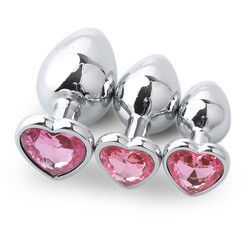 Extremo Pink Sexe en acier inoxydable Plug anal énorme Plug cul cœur jouets Cola ensemble
