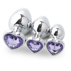 Extremo Pink Sexe en acier inoxydable Plug anal énorme Plug cul cœur jouets Cola ensemble
