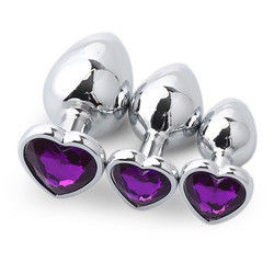 Extremo Pink Sexe en acier inoxydable Plug anal énorme Plug cul cœur jouets Cola ensemble