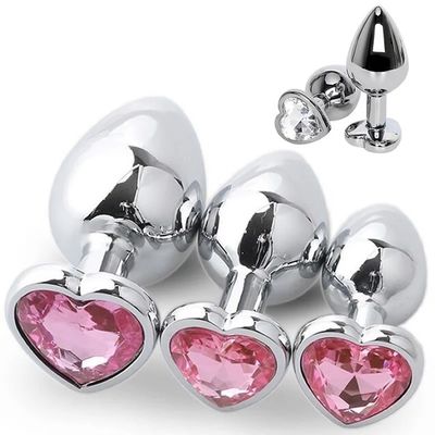 Jouet de masturbation masculine en forme de cœur Vibrant cul Dildo Multicolore Jouet de cul en métal