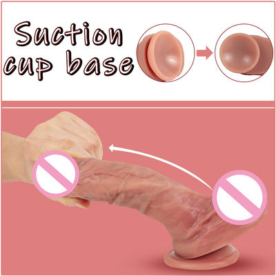 418g de viande brune en silicone Dildo doux ROHS Pénis réaliste homme et femme Dildo