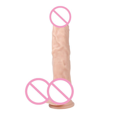 Pvc marron mâle réaliste grosse silicone grosse cuillère à aspiration forte mains libres