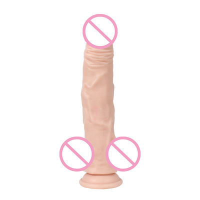 Pvc marron mâle réaliste grosse silicone grosse cuillère à aspiration forte mains libres