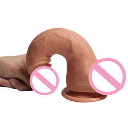 Homme 14 x 4 cm Jouets de pénis réalistes Liquide doux Silicone Faux Jouets sexuels de pénis réalistes