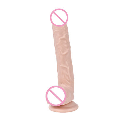 Il est brun, 215 mm, en silicone liquide, en PVC, gros, réaliste.