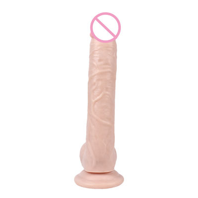 Il est brun, 215 mm, en silicone liquide, en PVC, gros, réaliste.