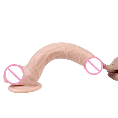 Il est brun, 215 mm, en silicone liquide, en PVC, gros, réaliste.