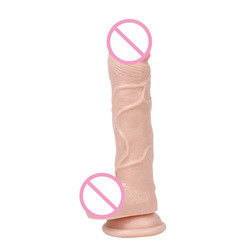 21.5 x 4cm 350g Dildo liquide en silicone marron en chair hyper réaliste Dildo pour femmes
