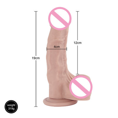 XS-WBB10017 Pénis masculin Realiste Dildo Liquide Souple Silicone caoutchouc Jouets sexuels pour femmes Puissante tasse à aspirer mains-F