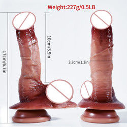 6.7 pouces Petit Diluteur Réaliste 227g Marron Diluteur Silicone Pour Les Femmes