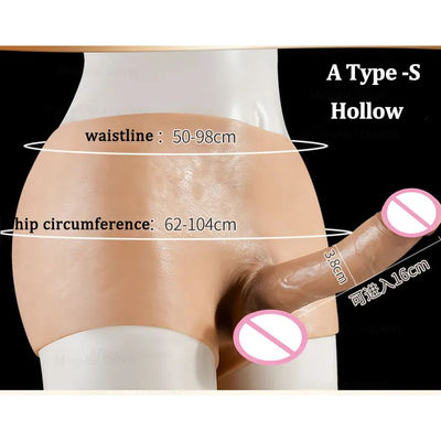 Les hommes sous-vêtements mâle pénis artificiel ceinture sur les culottes en culotte creuse solide 820g