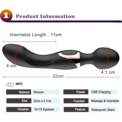 22cm personnelle femme AV baguette ODM 300g Vibrator du clitoris Massageur à baguette rechargeable