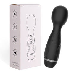 Mini sans fil japonais AV baguette Les filles sucent la chatte Vibrator de baguette de massage noir