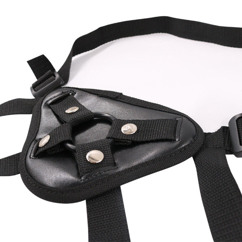 Lesbienne Portable BDSM Ensemble Noir Pantalons en caoutchouc Dildo Pour Les Hommes