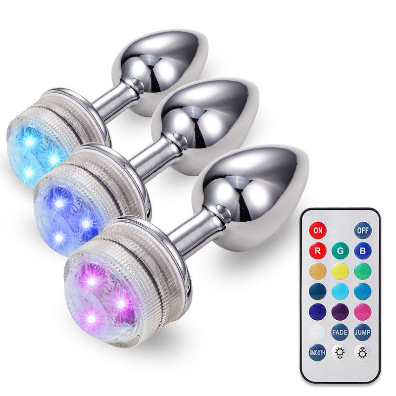 G Spot Cosplay Plug Anal Jouets sexuels Glou Tail télécommande Lumineux Jewelled Butt Plug