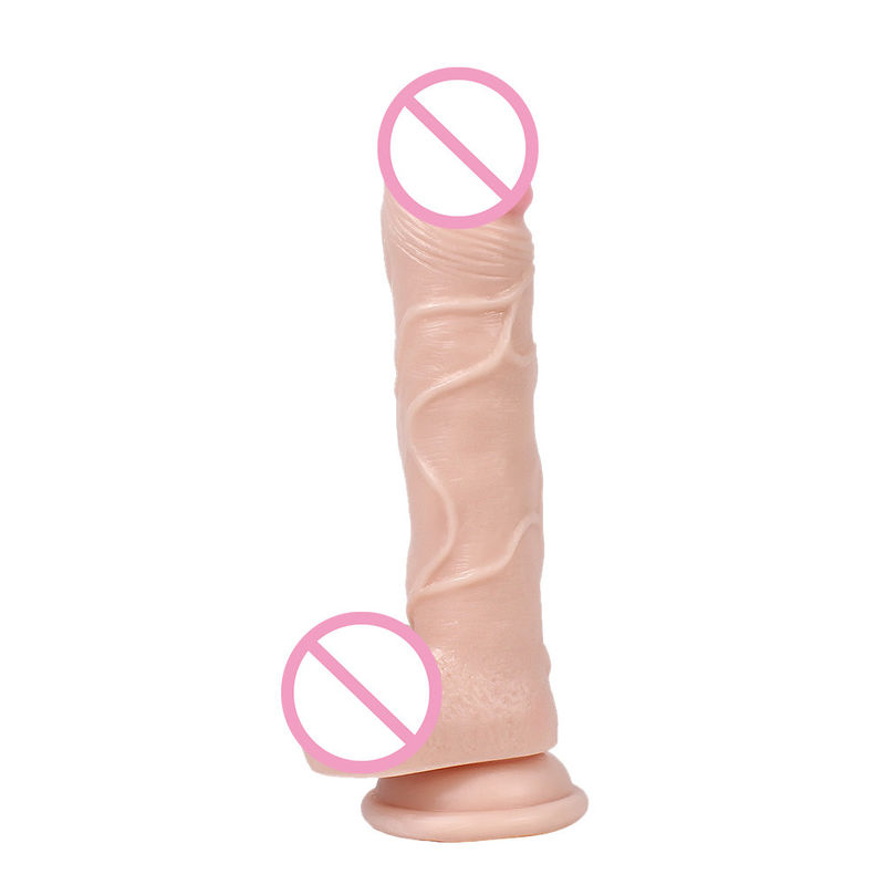 21.5 x 4cm 350g Dildo liquide en silicone marron en chair hyper réaliste Dildo pour femmes